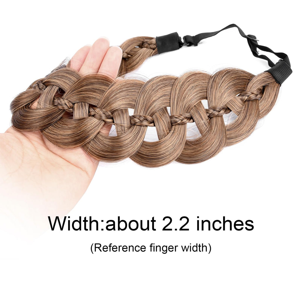 DIGUAN Hollow-Out Wide Braid Hairpiece with Thin Braid – Claybank (Wide)