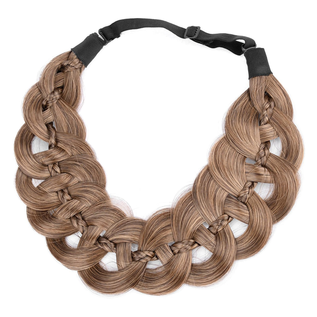 DIGUAN Hollow-Out Wide Braid Hairpiece with Thin Braid – Claybank (Wide)