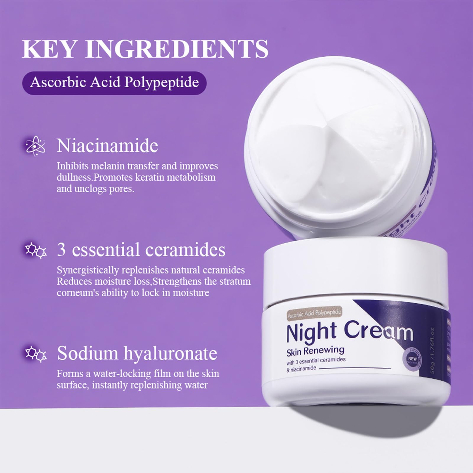 DIKAYI Skin Renewing Night Cream – Niacinamide, Peptide Complex & Hyaluronic Acid