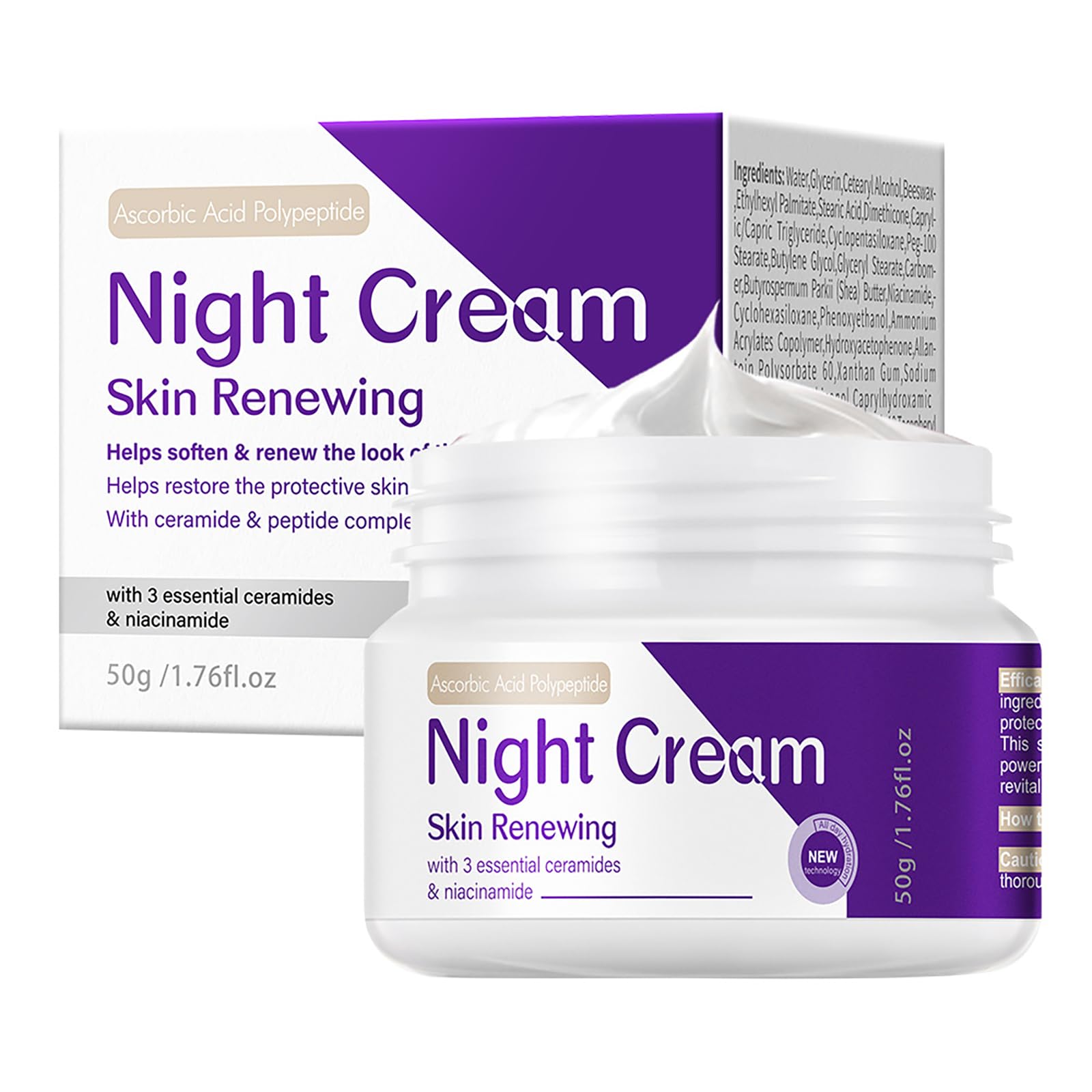 DIKAYI Skin Renewing Night Cream – Niacinamide, Peptide Complex & Hyaluronic Acid