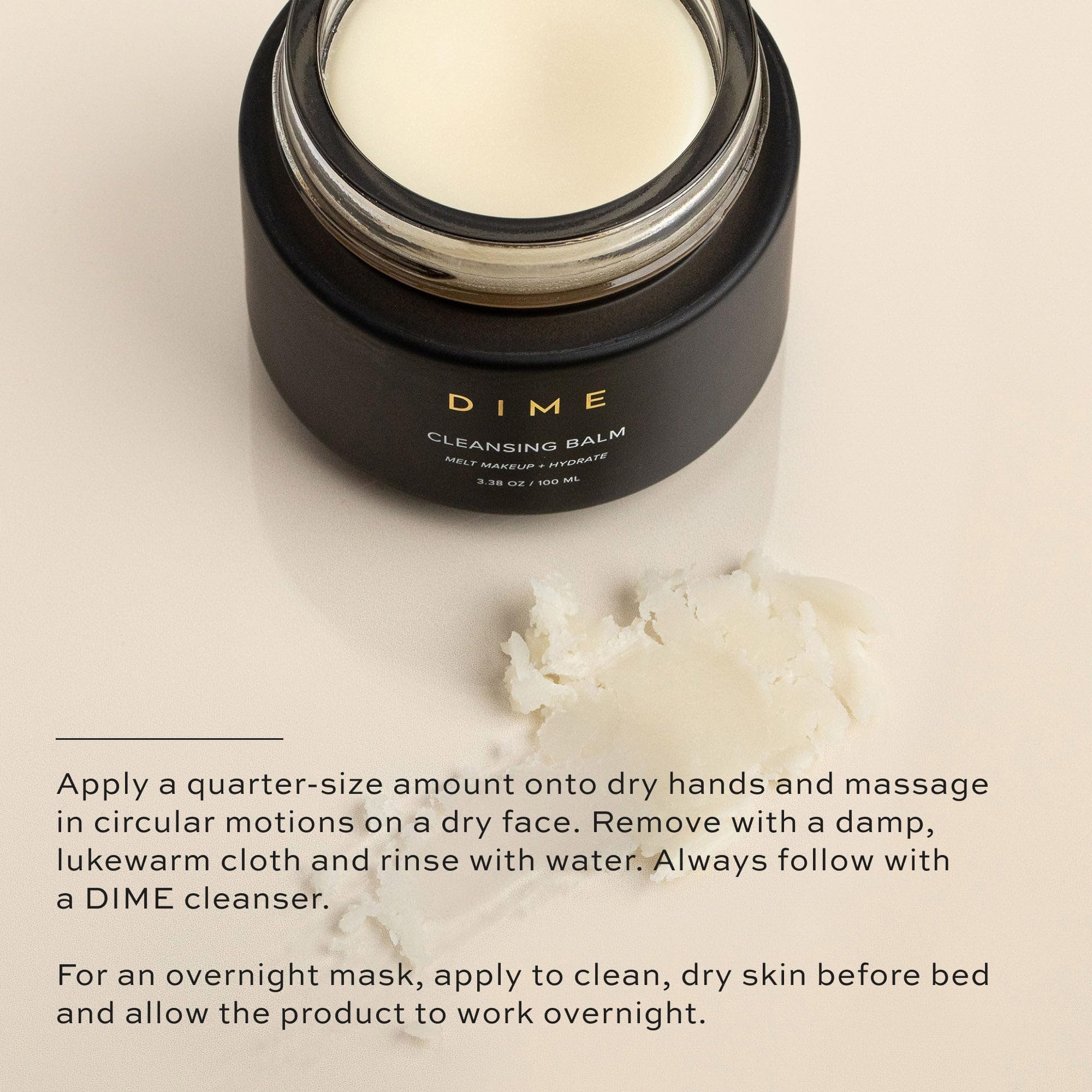 DIME Beauty Cleansing Balm – Makeup Remover, Hydrating Cleanser with Squalane | 3.38 oz