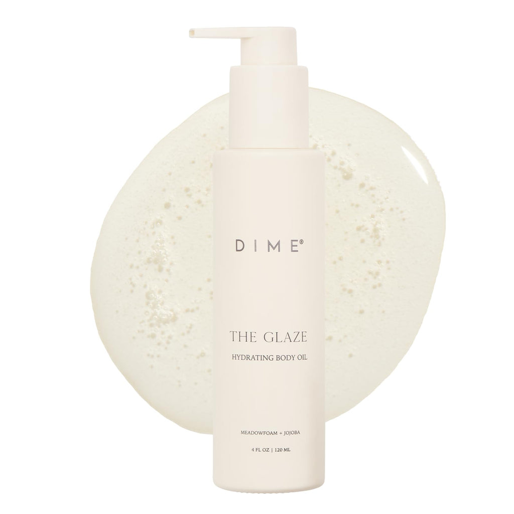 DIME Beauty Glaze Body Oil – Hydrating, Quick-Absorbing Argan + Jojoba Oil for All-Over Glow | 4 oz / 120 ml