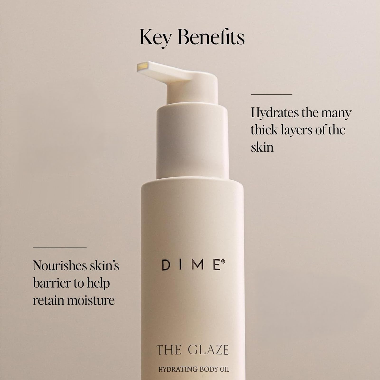 DIME Beauty Glaze Body Oil – Hydrating, Quick-Absorbing Argan + Jojoba Oil for All-Over Glow | 4 oz / 120 ml
