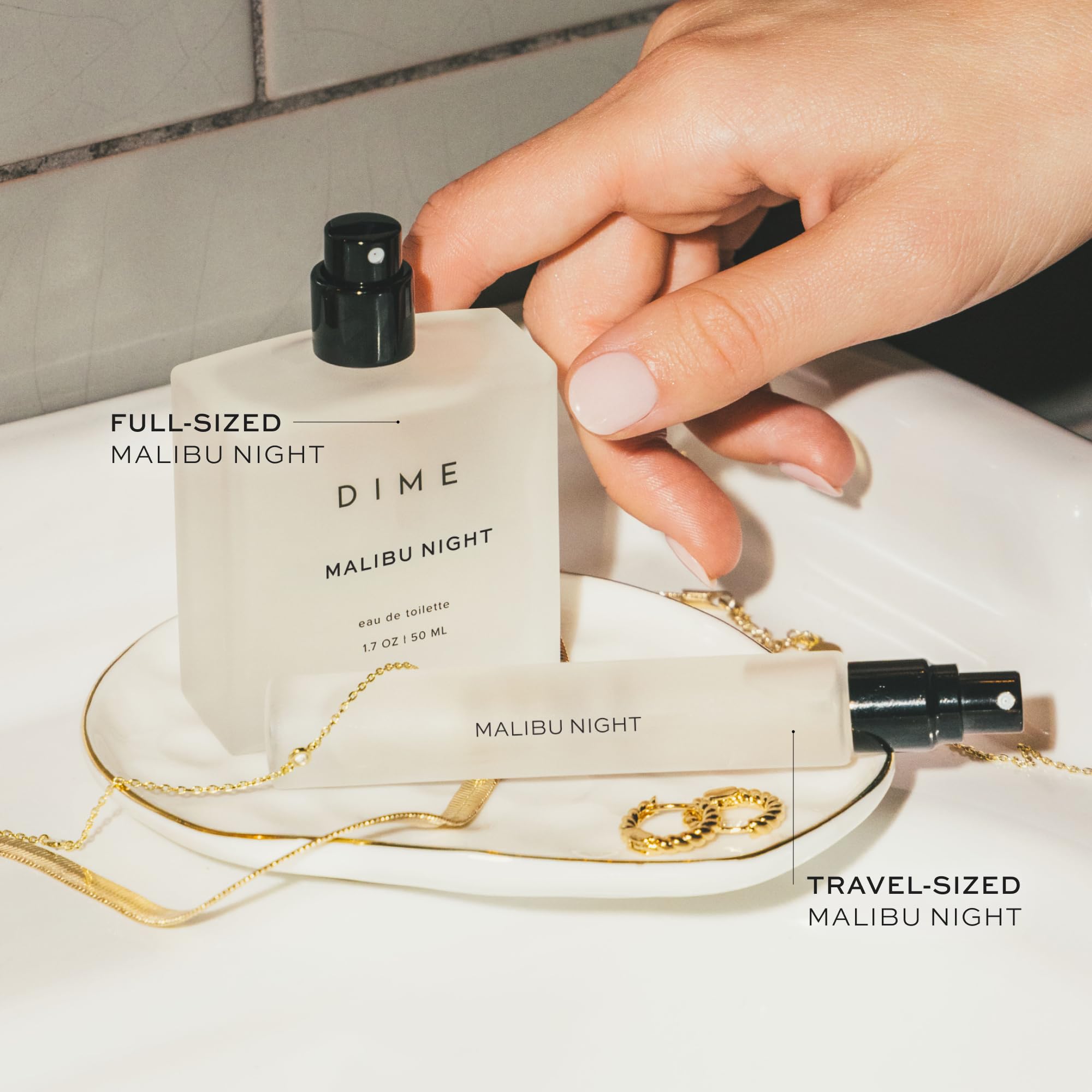 DIME Malibu Night Perfume – Light Floral Musk, 0.34 oz | Hypoallergenic