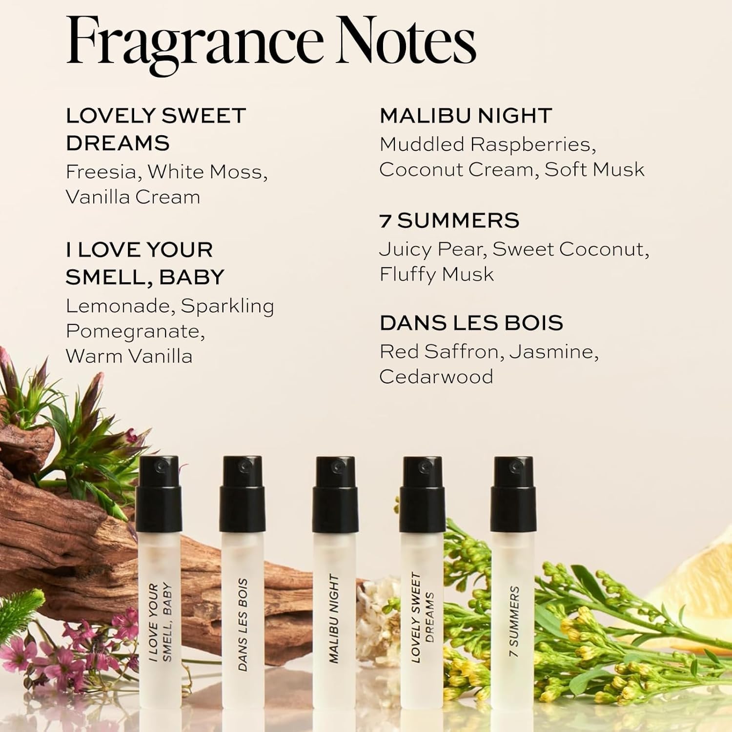 DIME Beauty Perfume Sampler — Hypoallergenic, Clean Fragrances for Women (Set of 5, 2 ml)