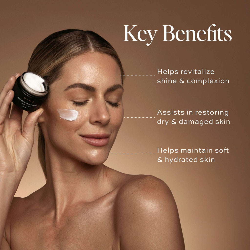 DIME Beauty Restorative Night Cream | Ceramides & Sea Buckthorn | 1.7 oz / 50 ml in Pump