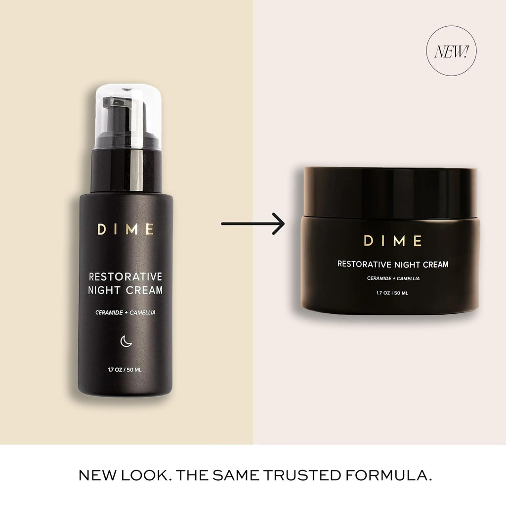 DIME Beauty Restorative Night Cream | Ceramides & Sea Buckthorn | 1.7 oz / 50 ml in Pump