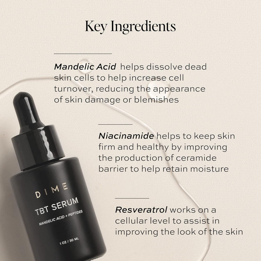 DIME Beauty TBT Serum – Hydrating Anti-Aging Serum with Niacinamide & Mandelic Acid, 1 oz