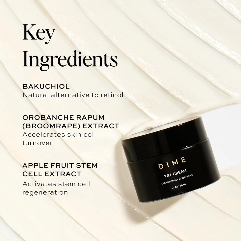 DIME Beauty TBT Cream – Bakuchiol Retinol Alternative Night Moisturizer 1.7 oz