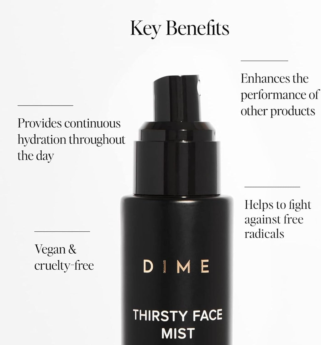 DIME Thirsty Face Mist with Electrolytes | Meadowfoam & Sea Buckthorn (2 oz)