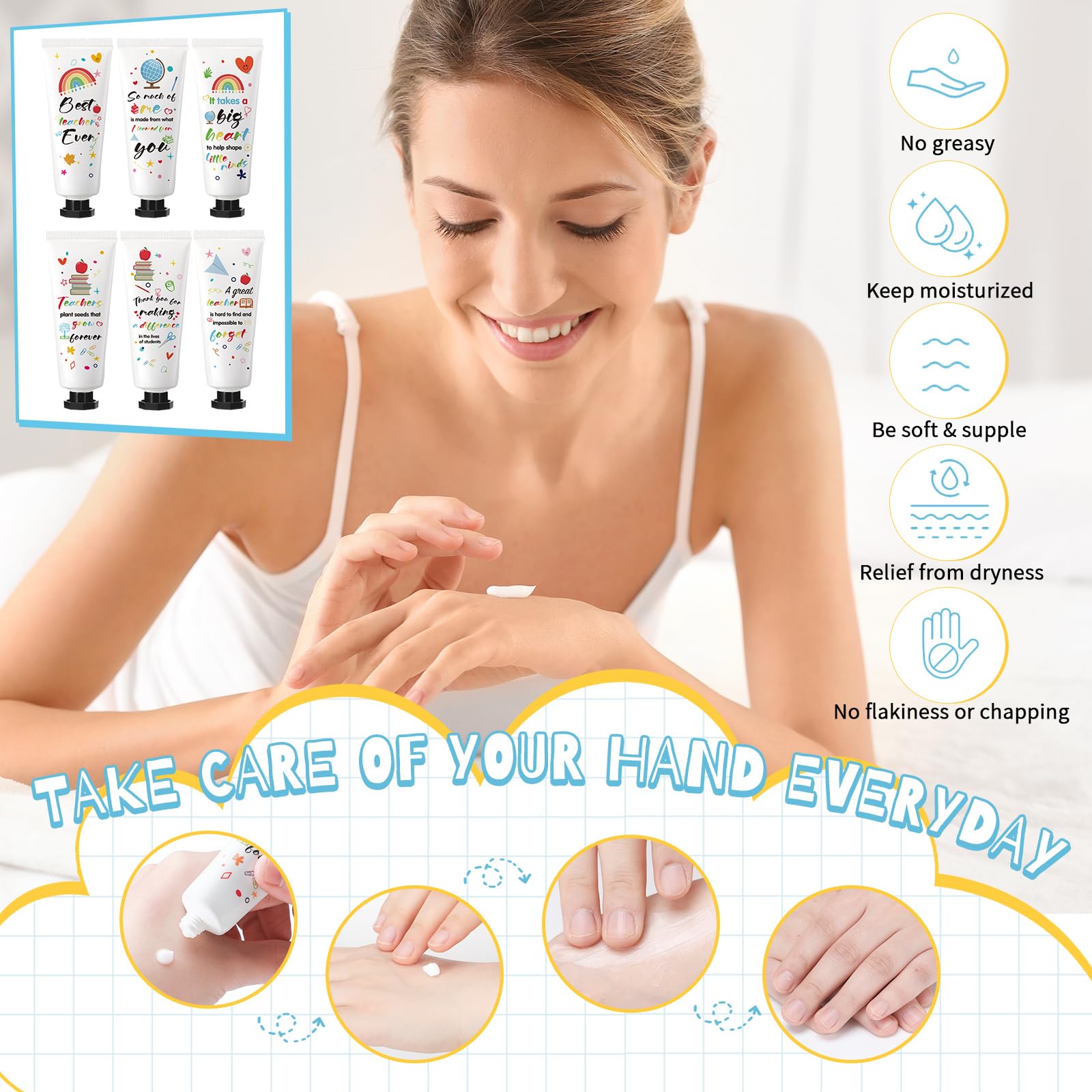 Dimsile 36-Set Teacher Appreciation Hand Cream Gift Set – Travel Size with Cards & Organza Bags