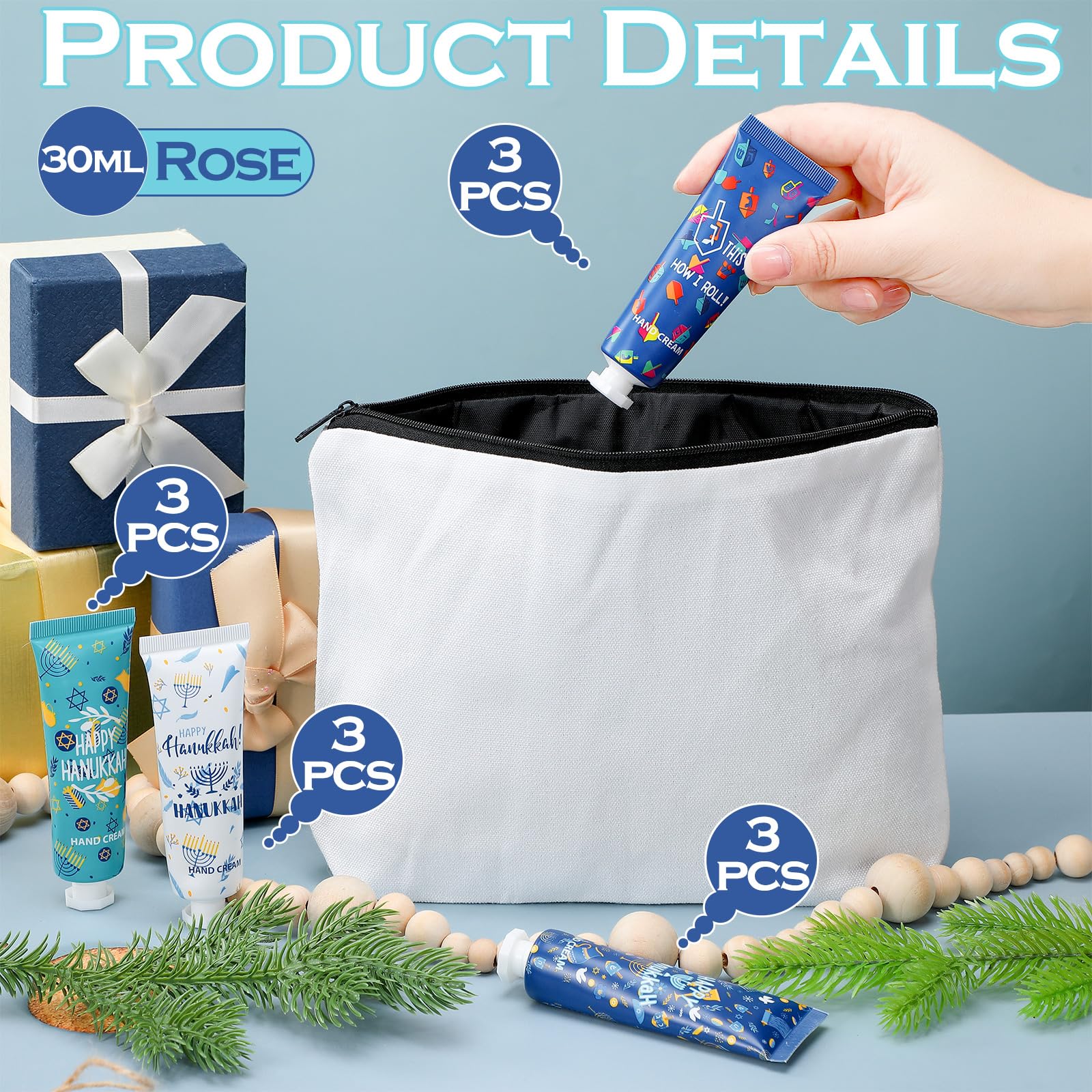 Dimsile 12-Piece Jewish Themed Hand Cream Gift Set – Travel-Size Bulk Party Favors