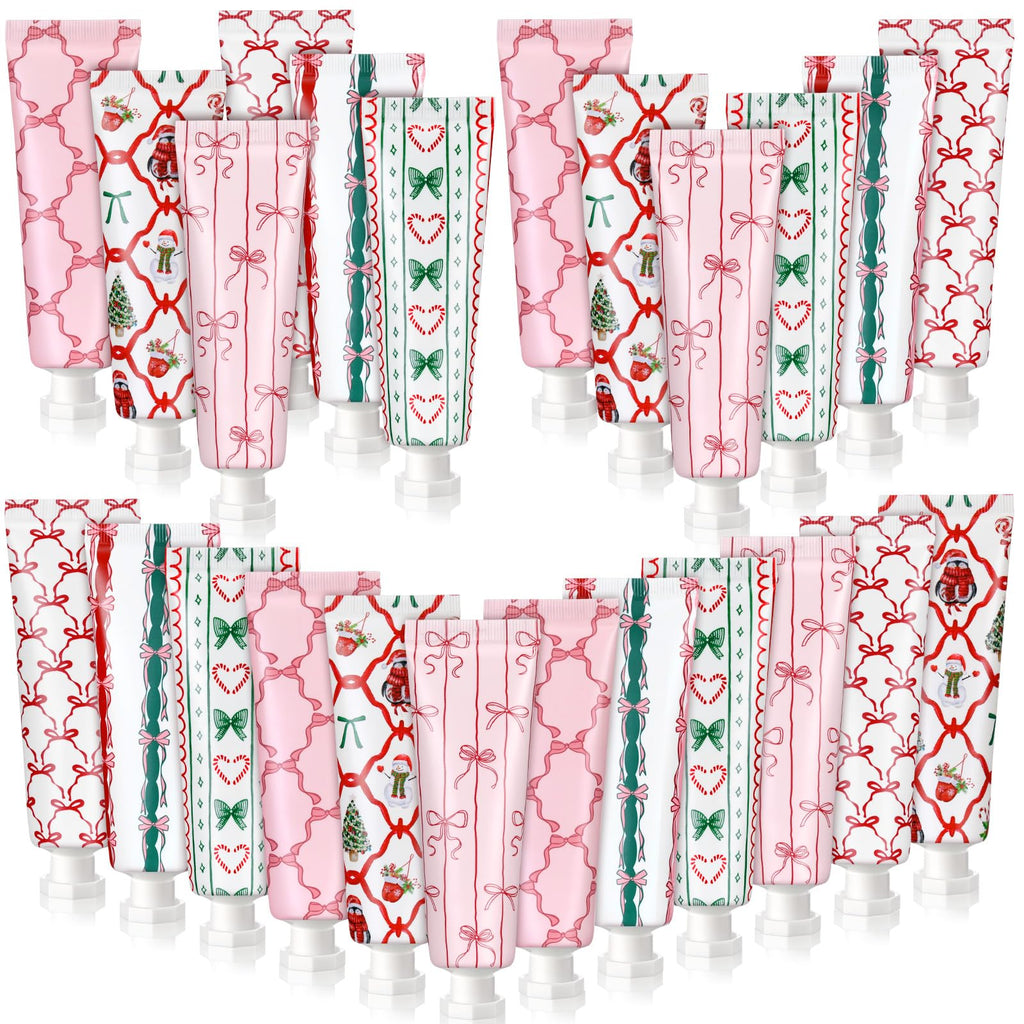 Dimsile Pink Bow Hand Cream 36-Pack – Travel-Size Moisturizers in Six Designs and Five Scents