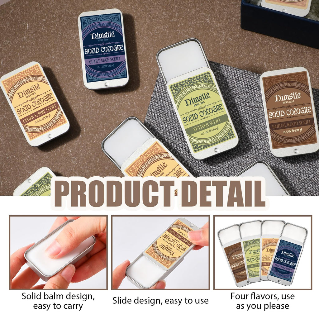 Dimsile 24-Piece Solid Cologne Gift Set – Travel-Size Men’s Fragrance Collection
