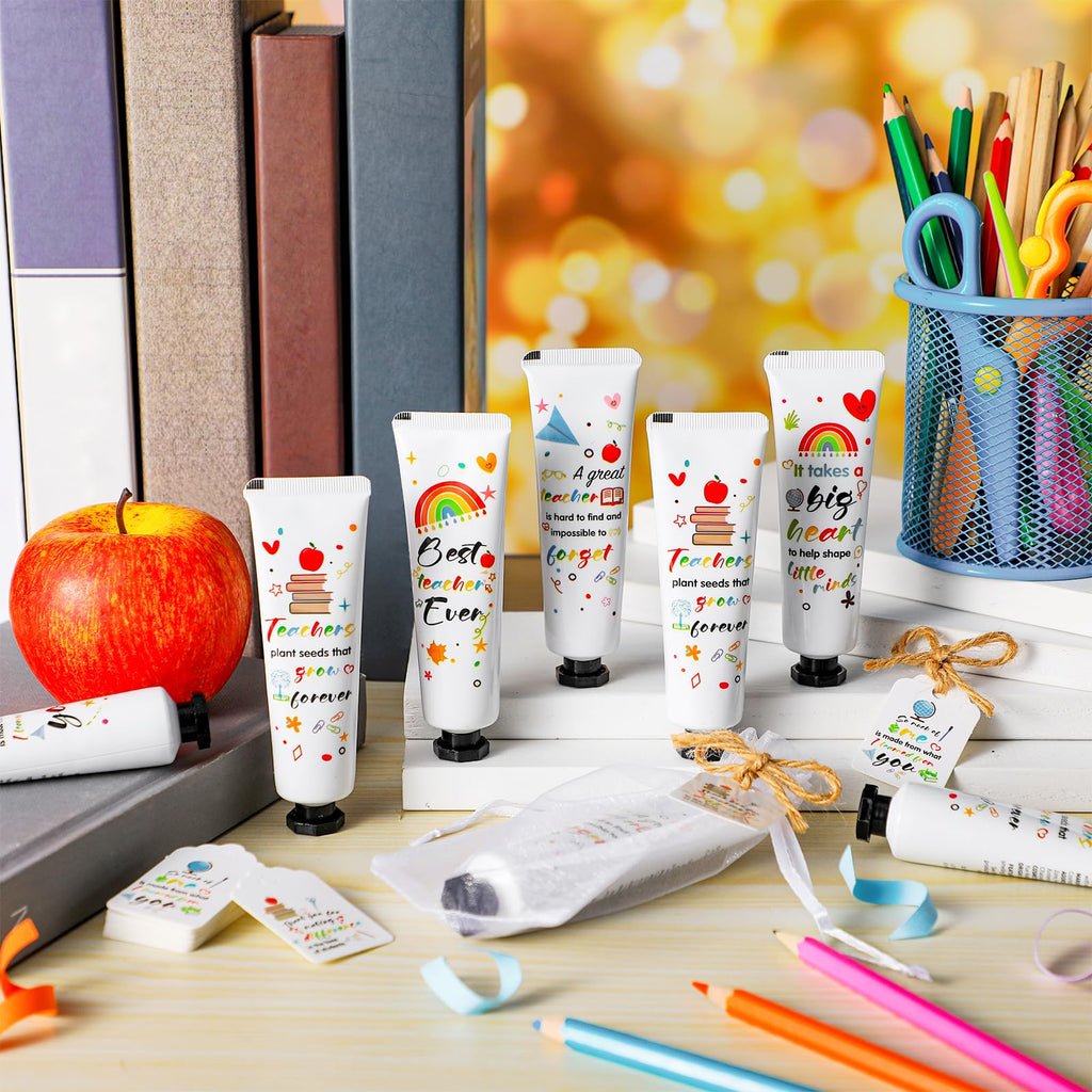 Dimsile 72-Piece Teacher Appreciation Hand Cream Set – Moisturizing Hand Lotion with Cards & Organza Bags