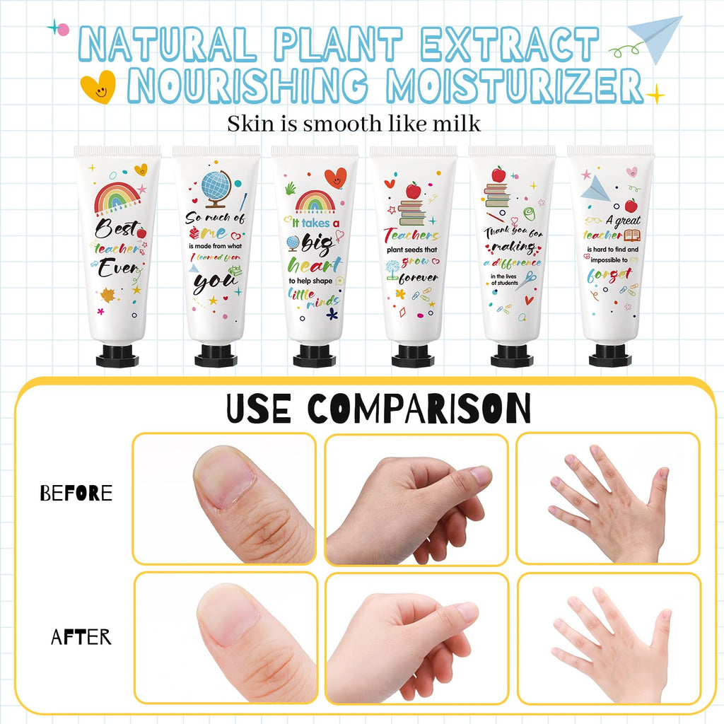 Dimsile 72-Piece Teacher Appreciation Hand Cream Set – Moisturizing Hand Lotion with Cards & Organza Bags