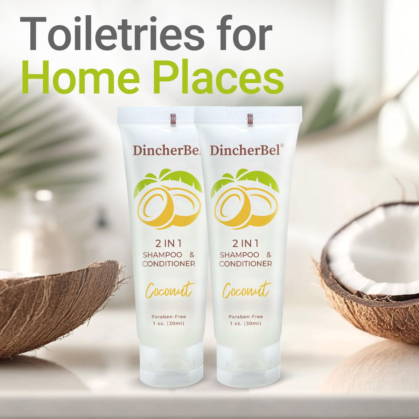 DincherBel Travel Size 2-in-1 Shampoo & Conditioner, 1 oz, 100 Pack