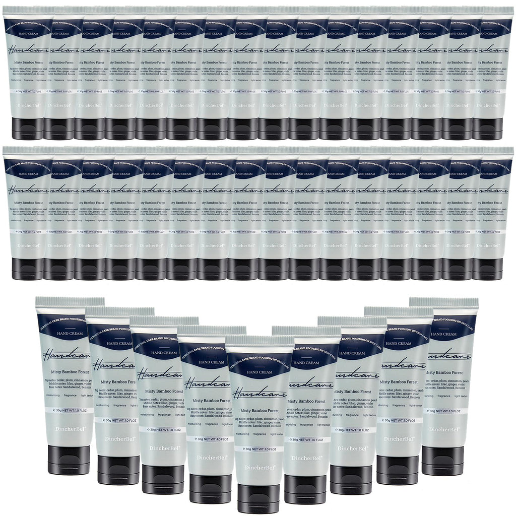 DincherBel 100-Pack Misty Bamboo Forest Hand Cream – Travel-Size Scented Hand Lotion Set (1 oz / 30 ml)