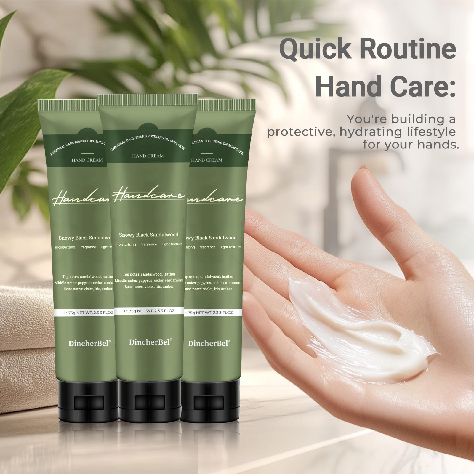 DincherBel Niacinamide 5% Hand Cream with Vitamin C – Deep Hydration, Non-Greasy, 7.92 fl oz