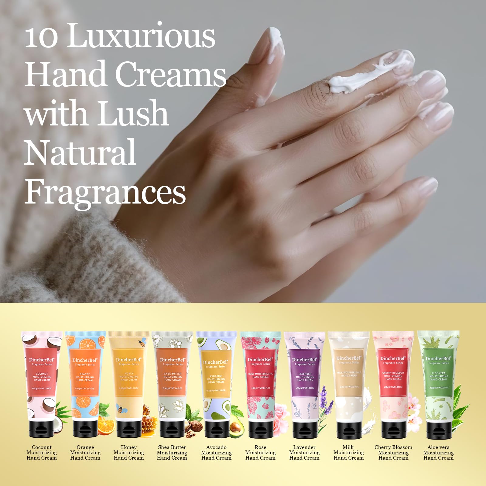 DincherBel 100 Pack Coconut Hand Cream Bulk – Travel-Size, Non-Greasy Hydration 1 oz