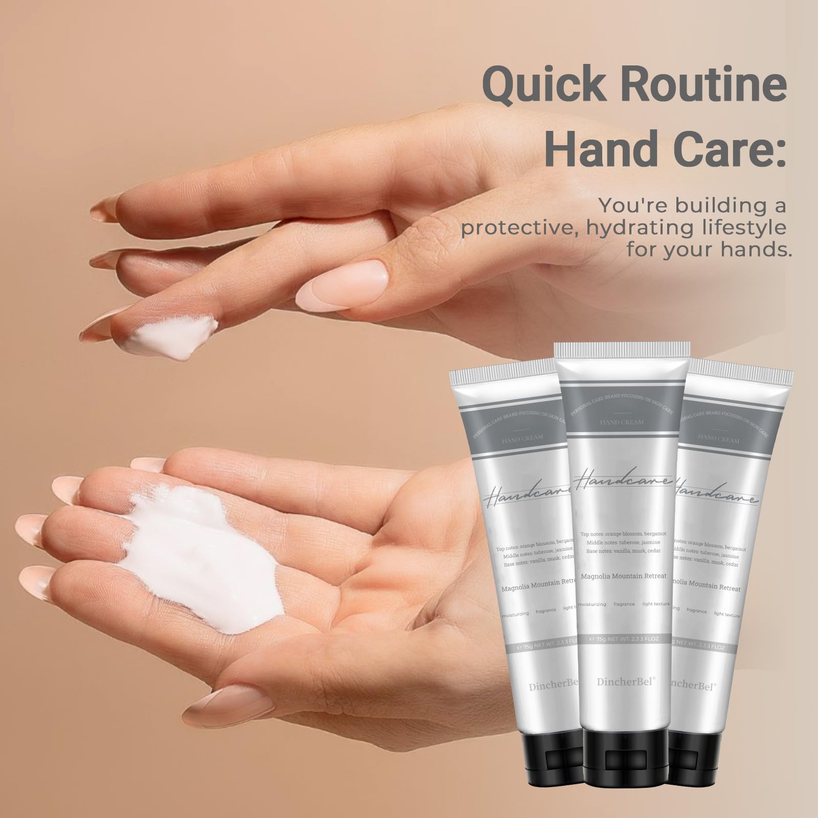 DincherBel 3-Pack Advanced Fragrance Hand Cream – Magnolia Mountain Retreat Gift Set