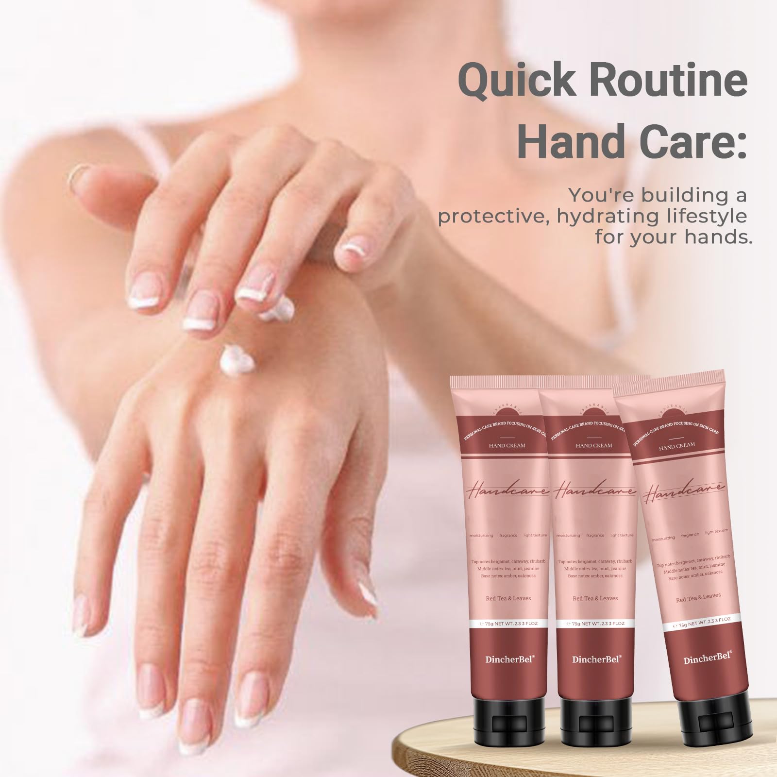 DincherBel 3 Pack Advanced Fragrance Hand Cream Gift Set – Deeply Moisturizing, Non-Greasy (75ml x 3)