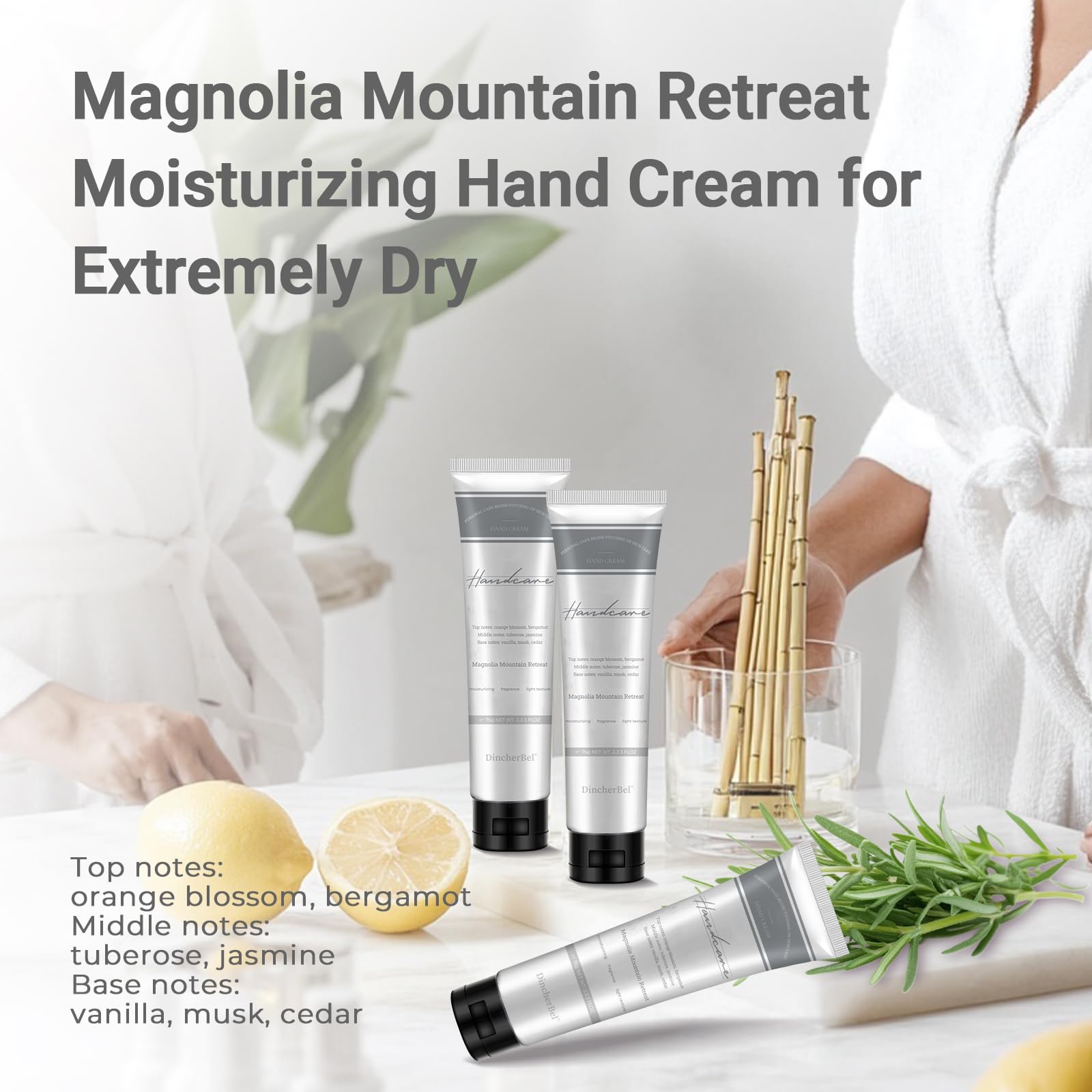 DincherBel 3-Pack Advanced Fragrance Hand Cream – Magnolia Mountain Retreat Gift Set