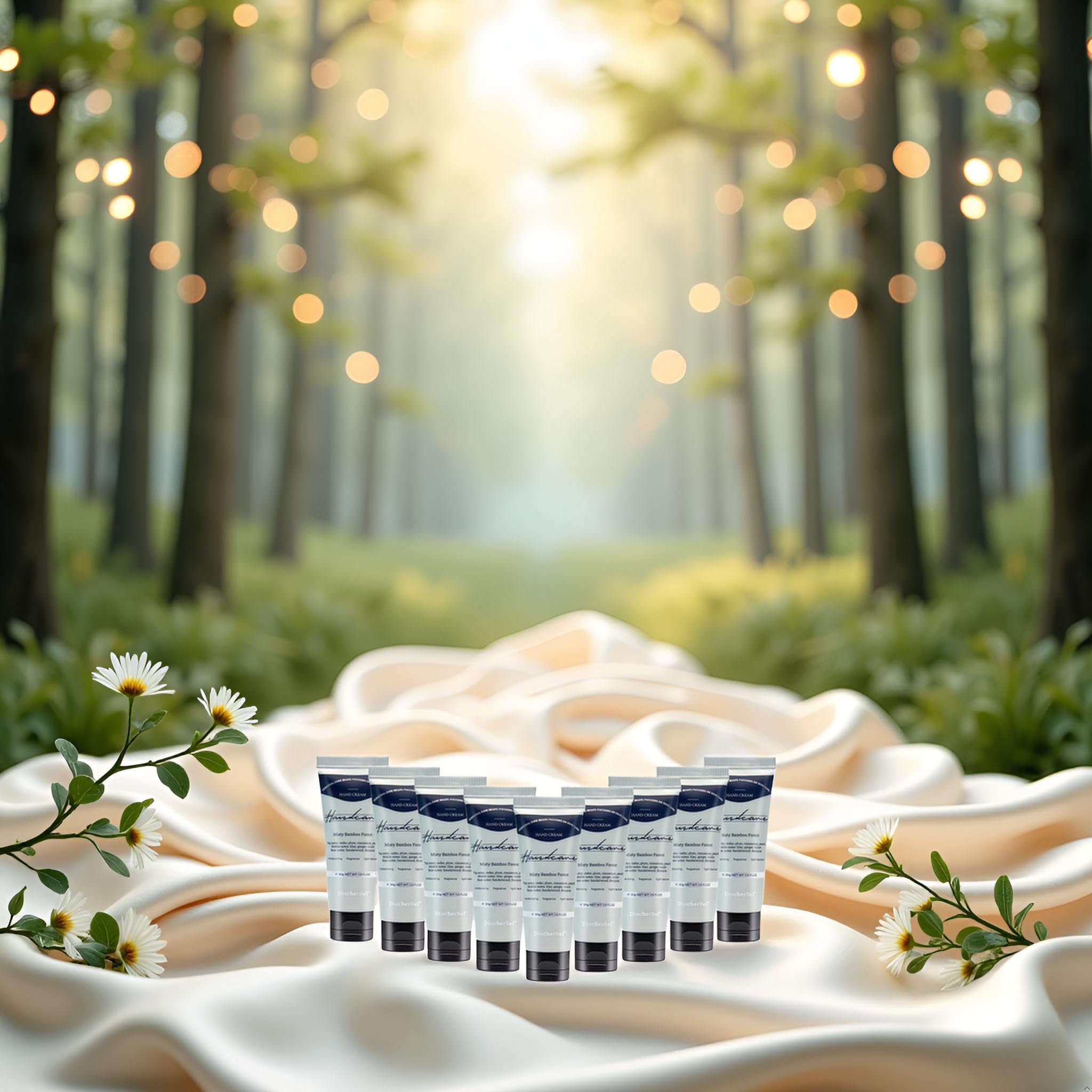 DincherBel 100-Pack Misty Bamboo Forest Hand Cream – Travel-Size Scented Hand Lotion Set (1 oz / 30 ml)