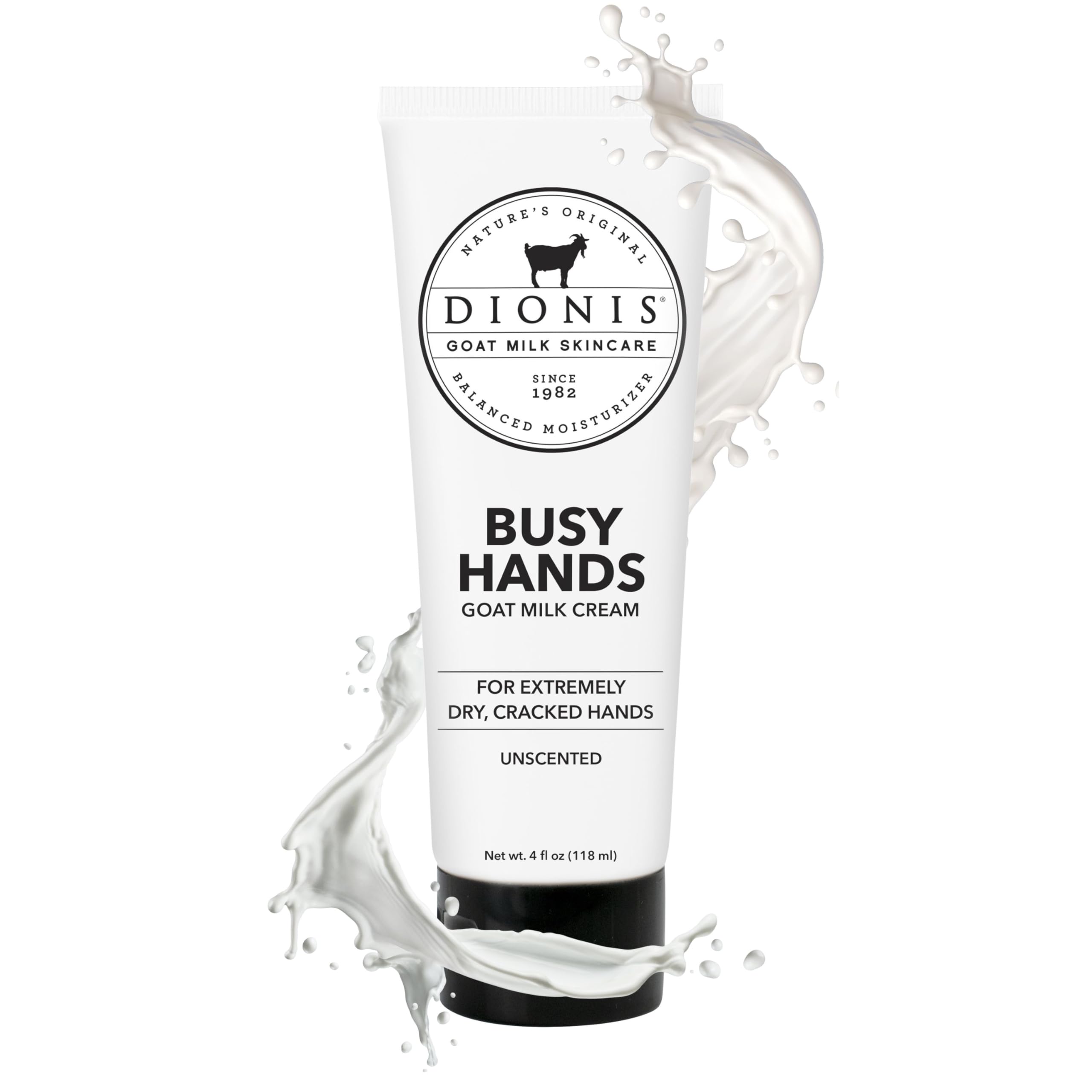 Dionis Busy Hands Goat Milk Cream – Fragrance Free, Cruelty Free, 4oz