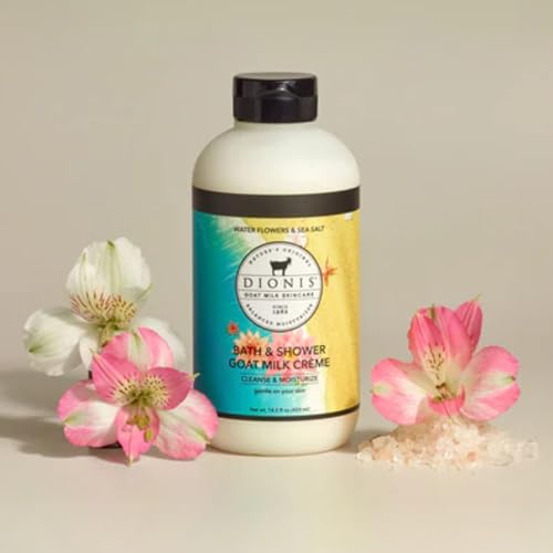 Dionis Water Flowers & Sea Salt Goat Milk Bath Soap & Shower Crème – 14.5 oz