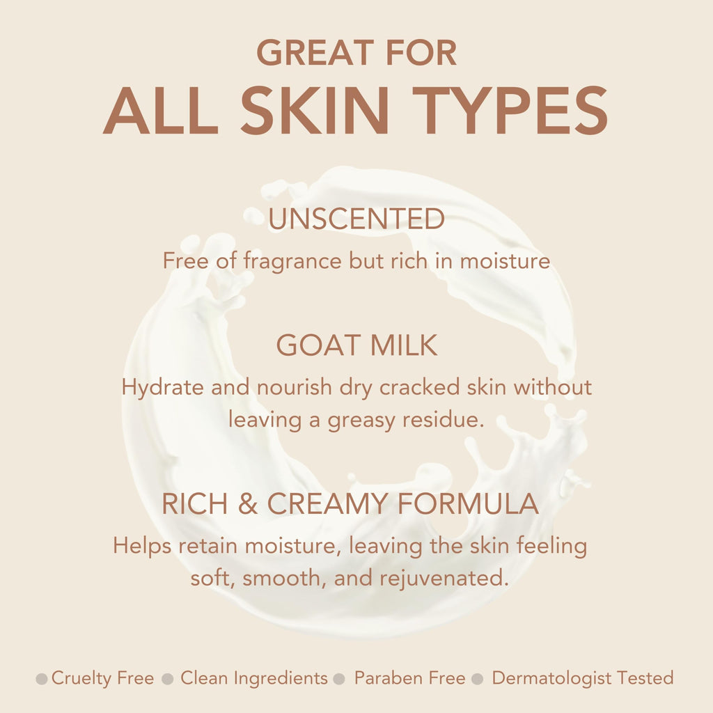 Dionis Unscented Goat Milk Skincare Bundle – Hydrating Lotion + Travel Cream