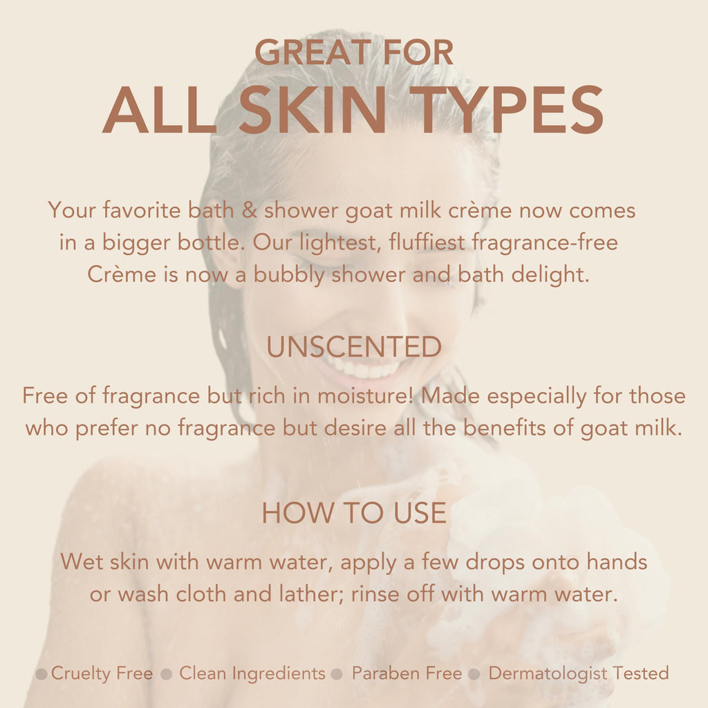 Dionis Goat Milk Bath Soap & Shower Crème Unscented 14.5oz – Fragrance-Free Hydration