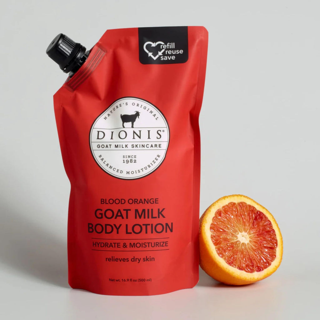 Goat Milk Body Lotion Refill Pouch 16.9oz by Dionis – Hydrating, Clean, Blood Orange