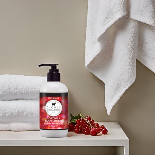 Dionis Berry Sparkle Goat Milk Body Lotion 8.5 oz | Hydrating, Non-Greasy