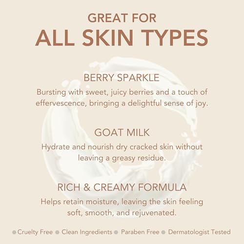 Dionis Berry Sparkle Goat Milk Body Lotion 8.5 oz | Hydrating, Non-Greasy