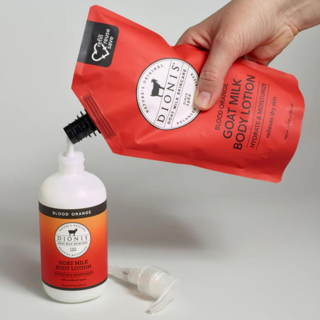 Goat Milk Body Lotion Refill Pouch 16.9oz by Dionis – Hydrating, Clean, Blood Orange