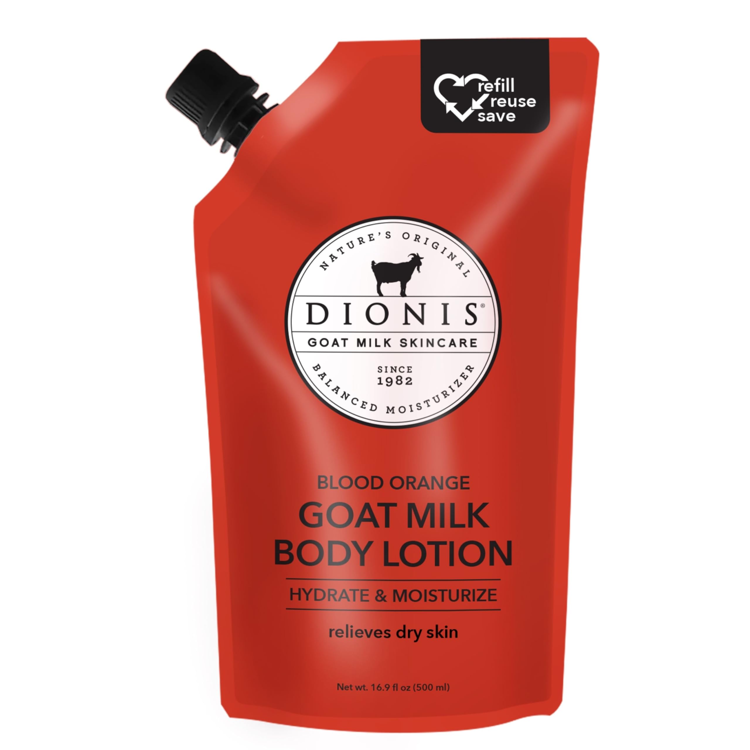 Goat Milk Body Lotion Refill Pouch 16.9oz by Dionis – Hydrating, Clean, Blood Orange