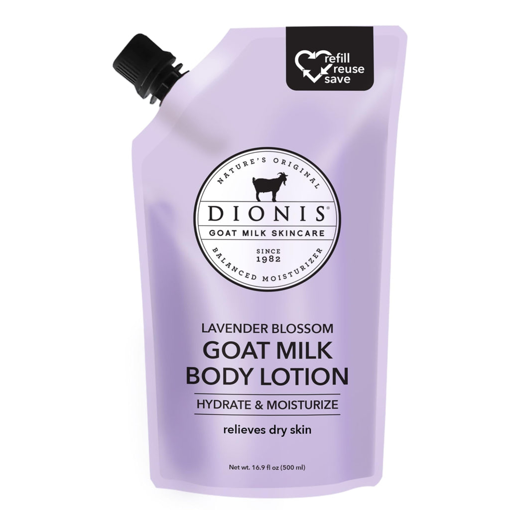 Dionis Goat Milk Body Lotion Refill Pouch 16.9oz | Hydrating, Cruelty-Free, Dermatologist Tested