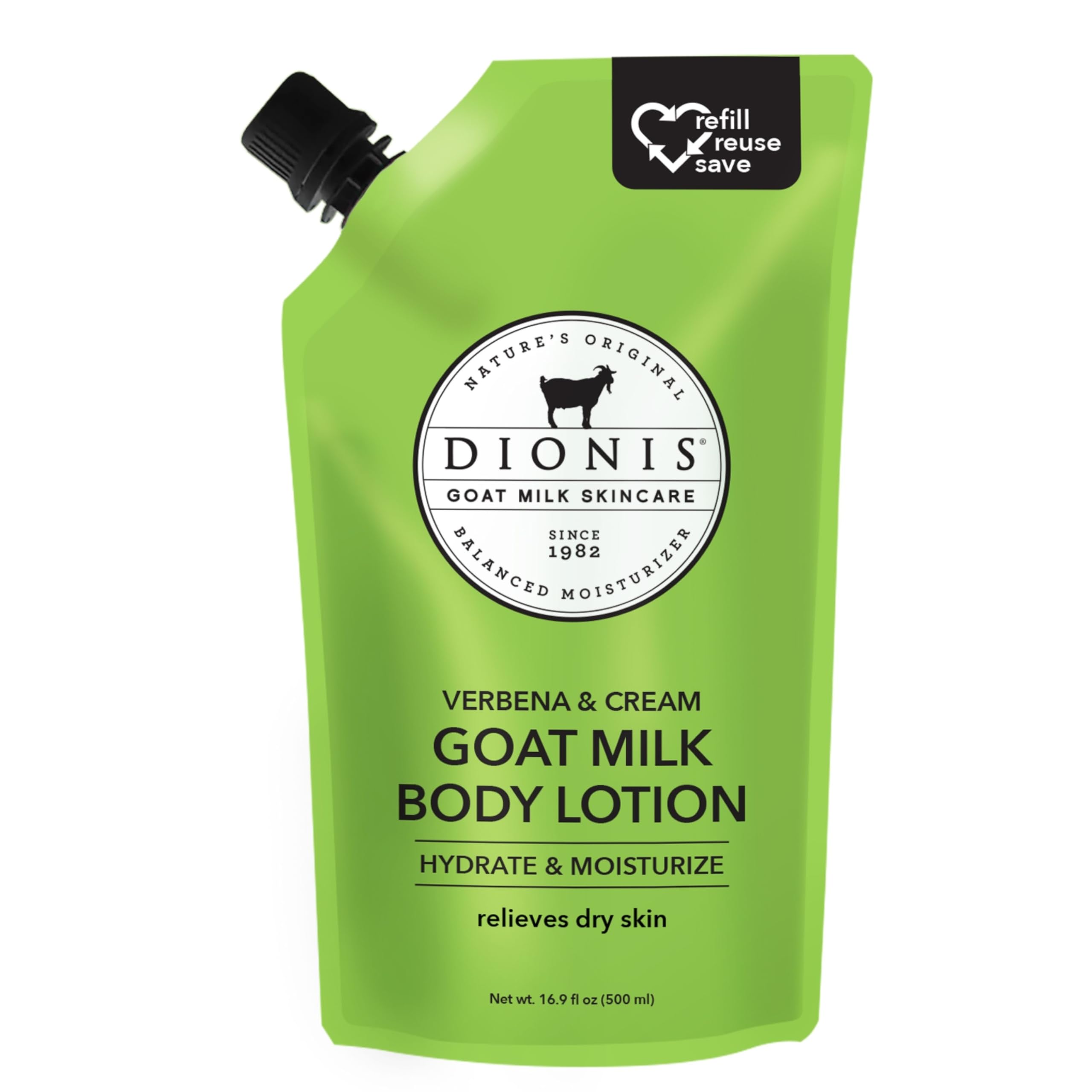 Dionis Goat Milk Body Lotion Refill Pouch 16.9oz – Hydrating & Dermatologist Tested