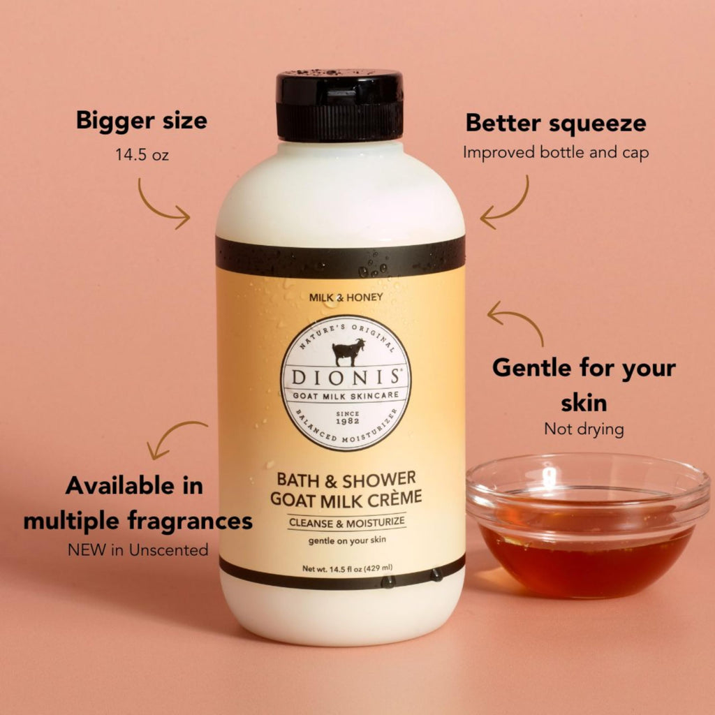 Dionis Goat Milk Bath Soap & Milk & Honey Shower Creme – 14.5oz (Pack of 1)