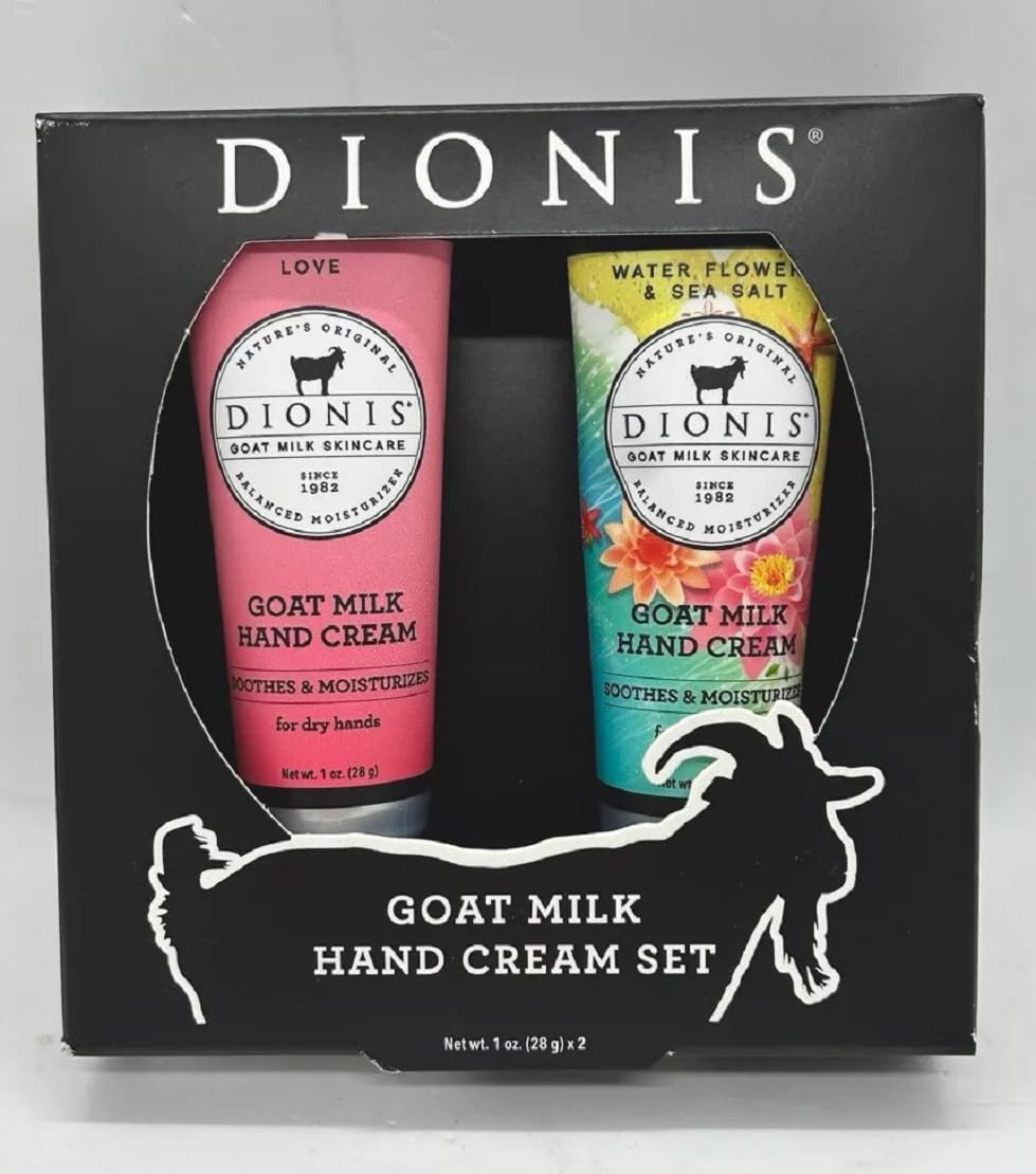 Dionis Goat Milk Hand Cream 2pc Set – Love & Water Flowers & Sea Salt, 1oz