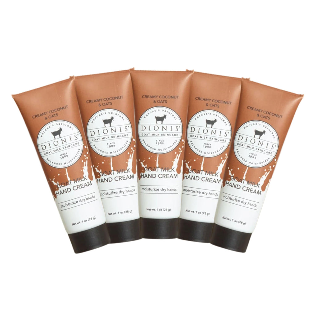 Dionis Goat Milk Hand Cream – Creamy Coconut & Oats (1oz, Pack of 6)
