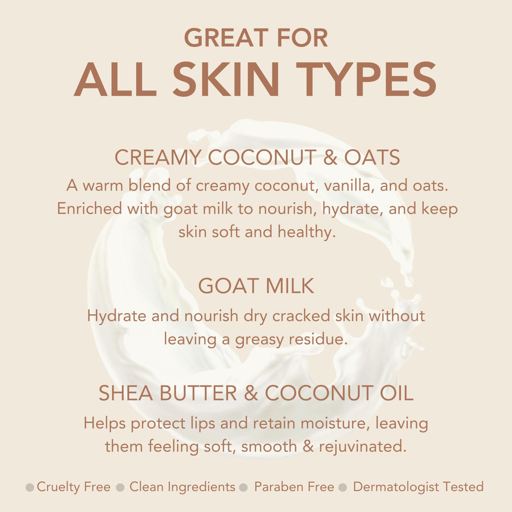 Dionis Goat Milk Hand Cream – Creamy Coconut & Oats (1oz, Pack of 6)