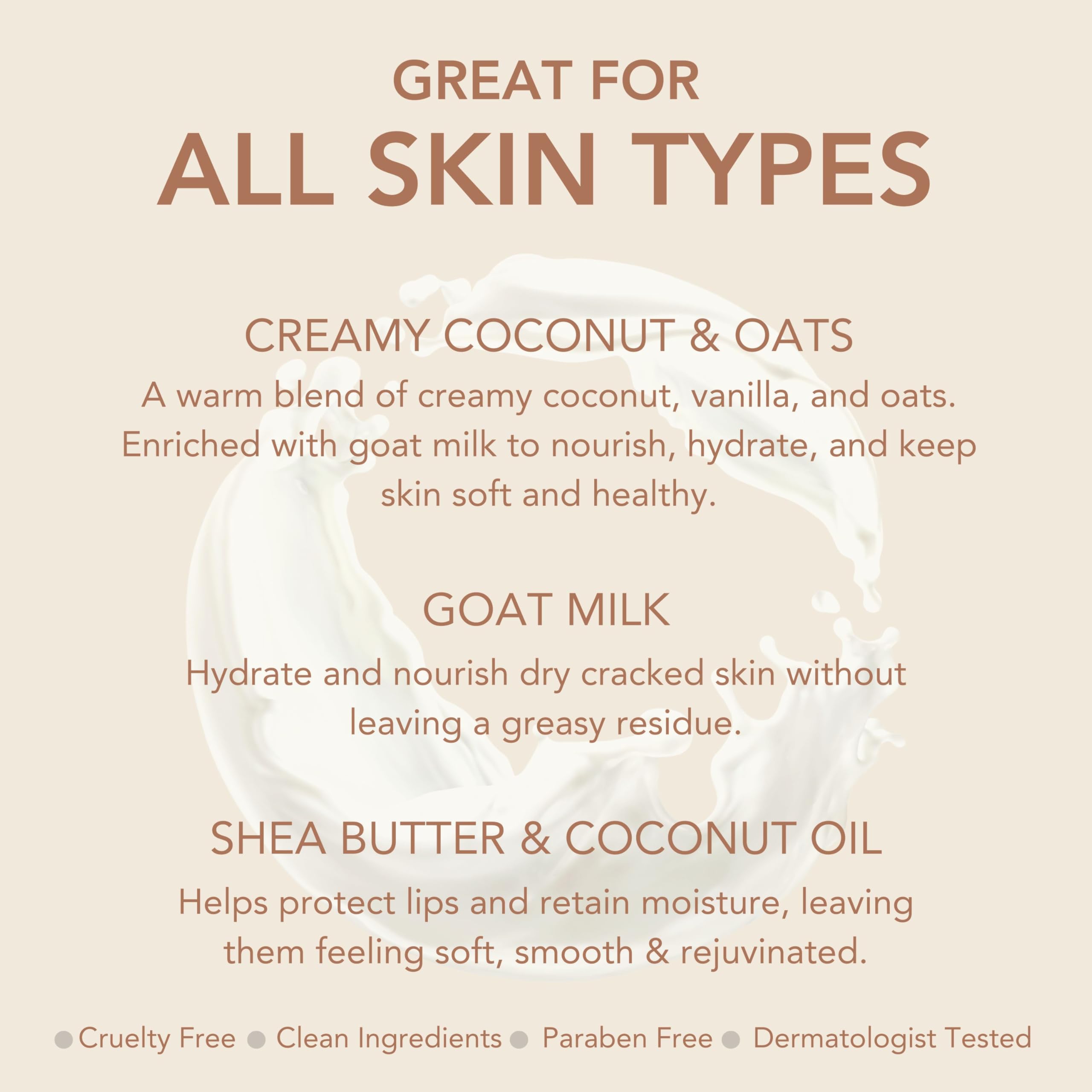 Dionis Goat Milk Hand Cream – Creamy Coconut & Oats (1oz, Pack of 6)