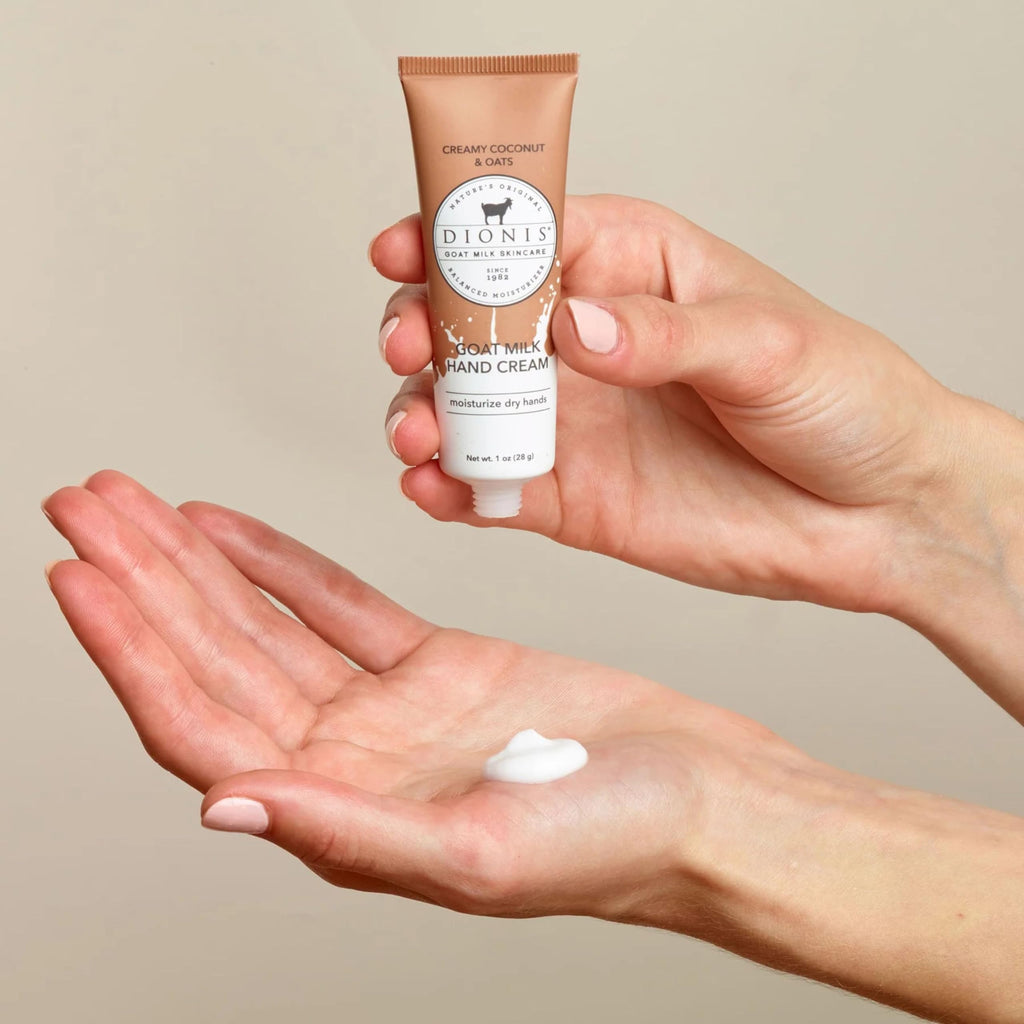 Dionis Goat Milk Hand Cream – Creamy Coconut & Oats (1oz, Pack of 6)