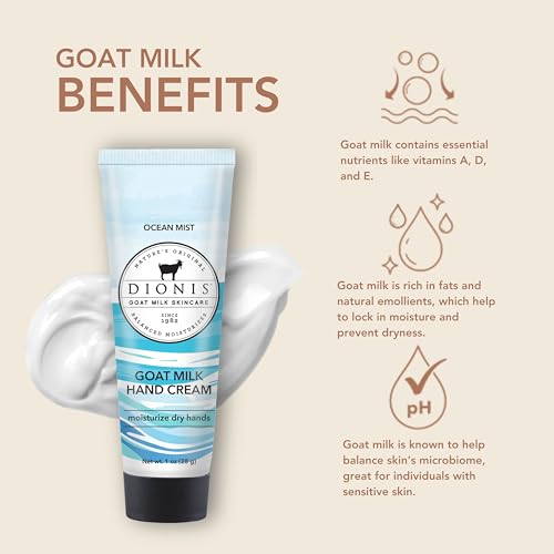 Dionis Goat Milk Hand Cream Ocean Mist — 1oz (Pack of 6) | Non-Greasy Hydration