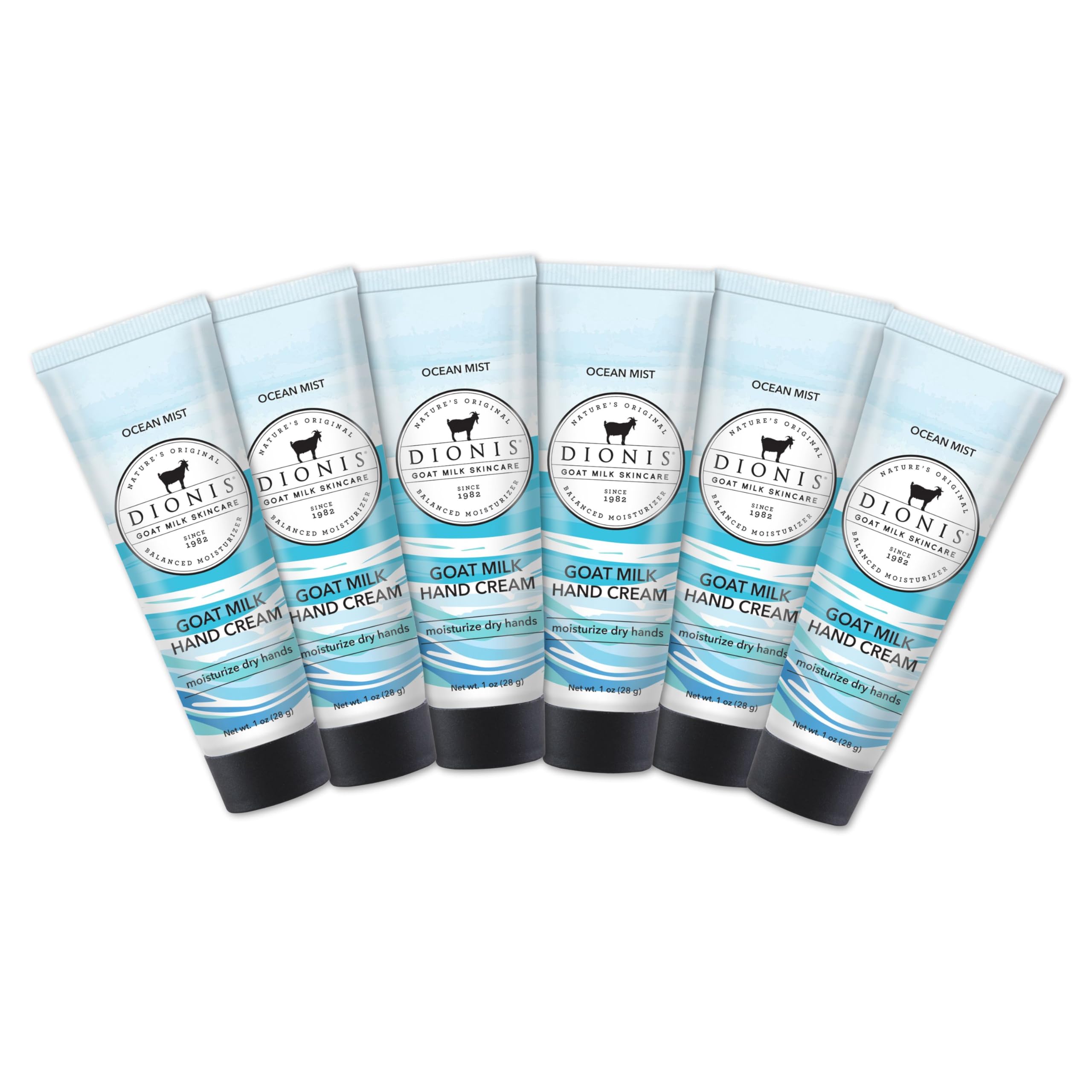 Dionis Goat Milk Hand Cream Ocean Mist — 1oz (Pack of 6) | Non-Greasy Hydration