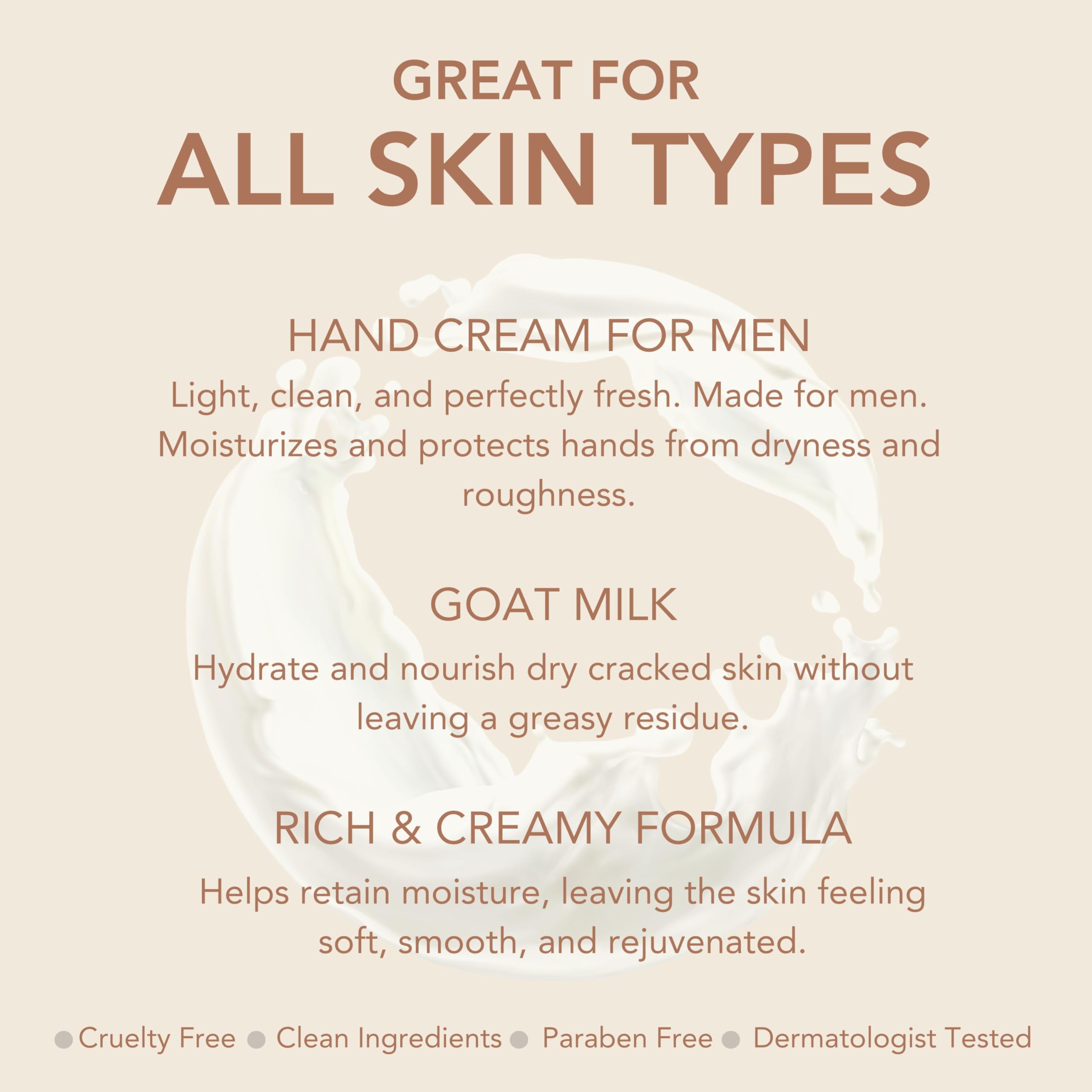 Dionis Goat Milk Hand Cream for Men – Fresh, Non-Greasy 1oz (Pack of 6)