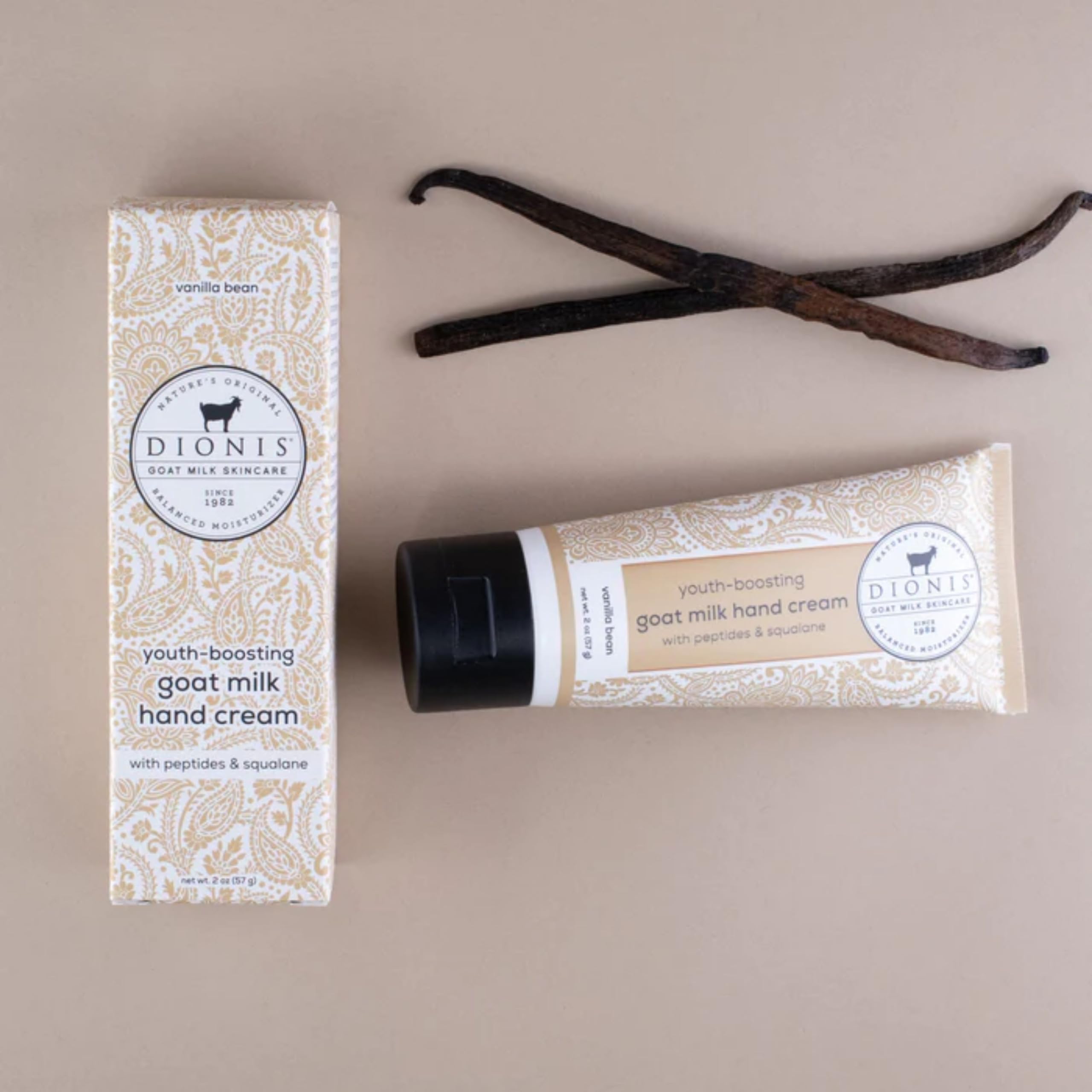 Dionis Youth Boosting Goat Milk Hand Cream 2oz – Peptides & Squalane, Vanilla Bean