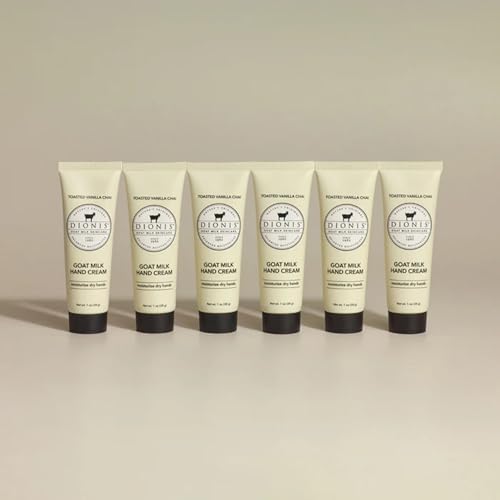 Dionis Goat Milk Hand Cream Vanilla Chai 1oz (Pack of 6) | Hydrating, Non-Greasy